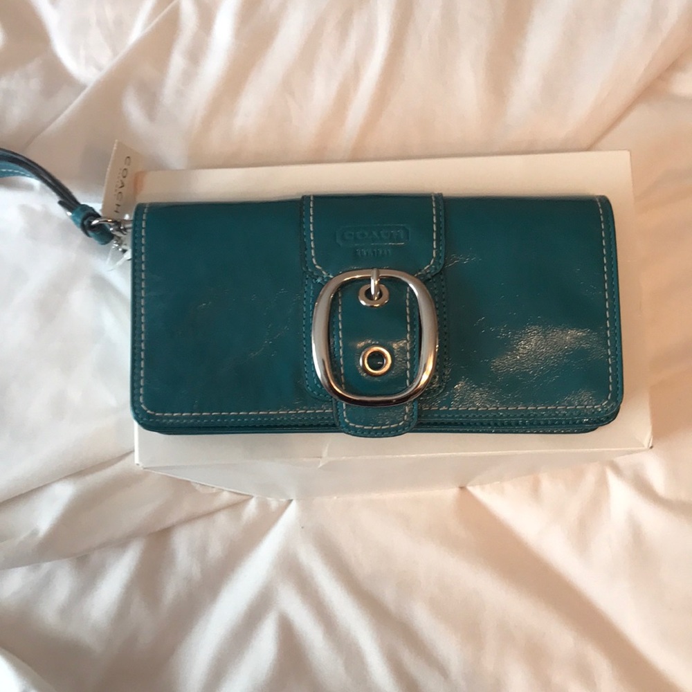 Turquoise Coach Factory Wallet